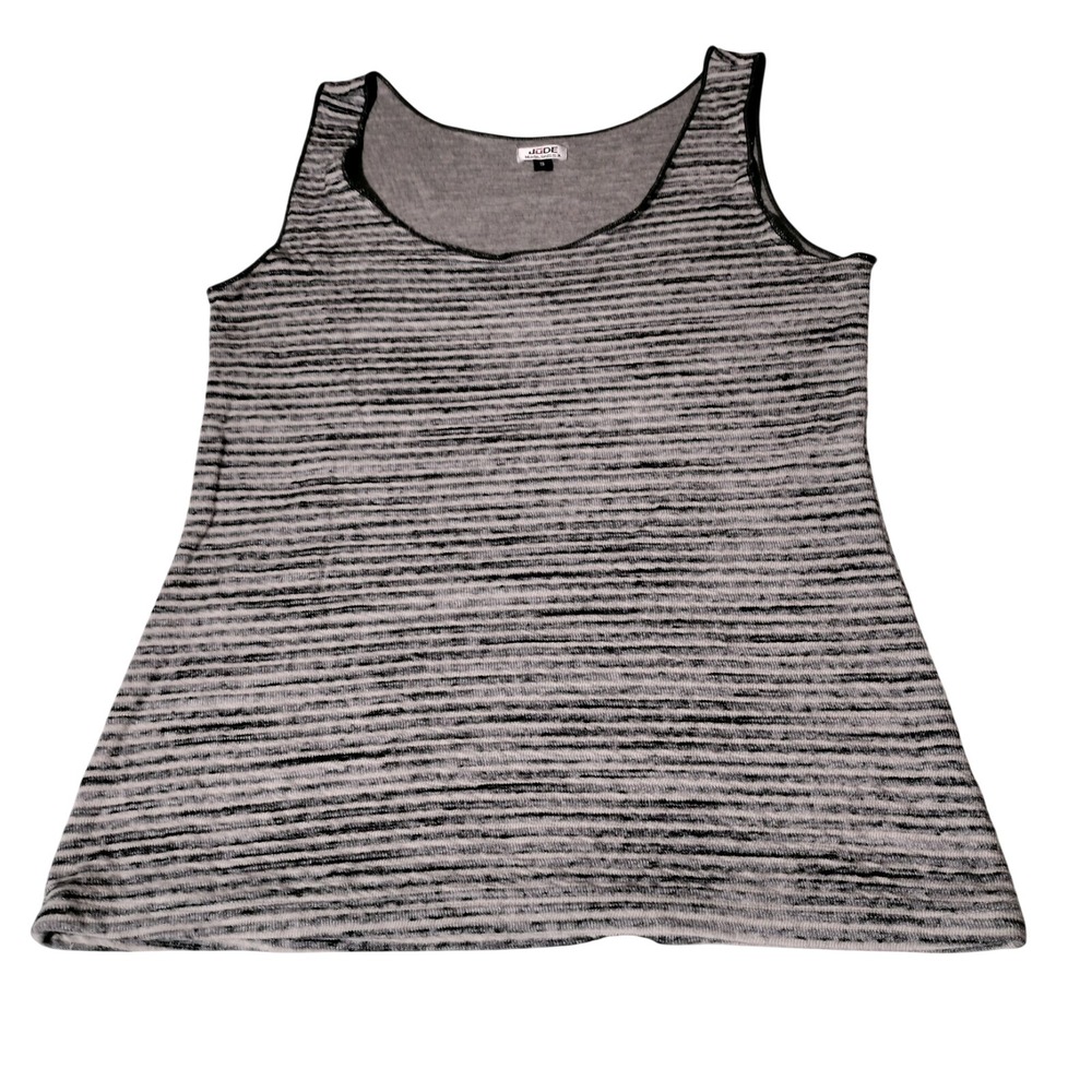 Vintage Jude Tank Top Gray Striped Shirt Womens Small Made in USA